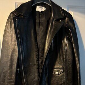 Frame denim black leather jacket size medium